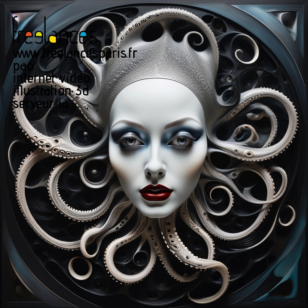 Pao mise en page internet vidéo illustration 3d serveur IA générative AI freelance paris studio de création magazines ufu5rdk0